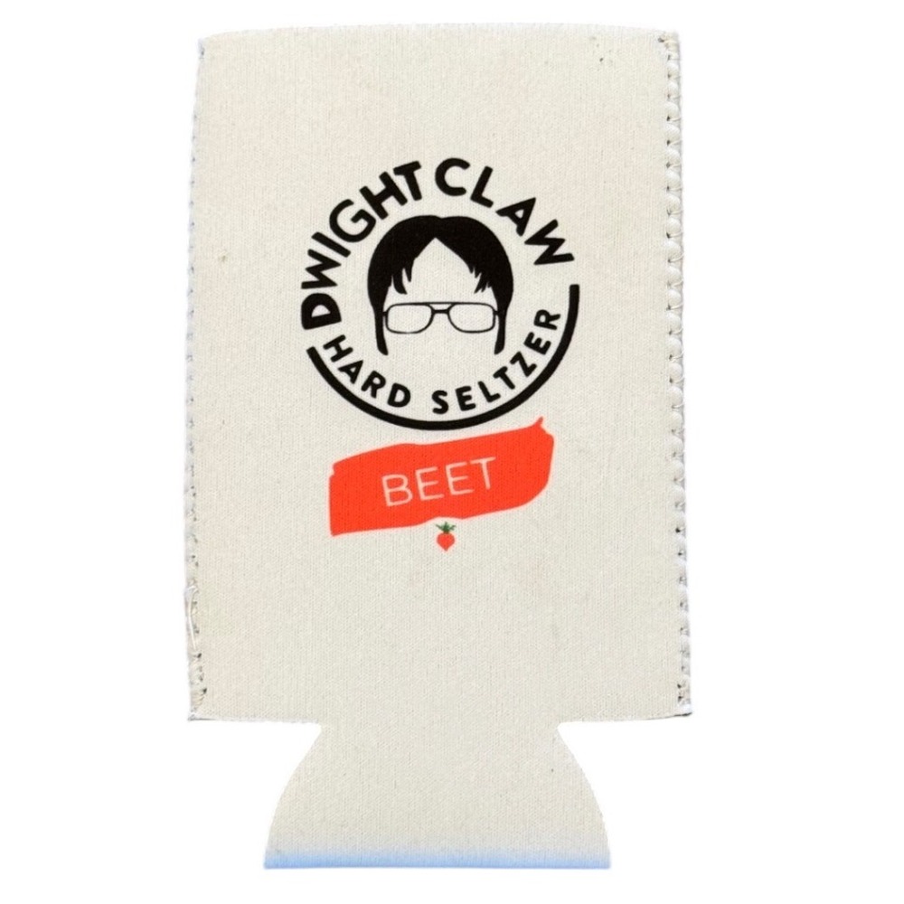 The Office Dwight Claw Hard Seltzer Beet Can Cooler Canvas Beverage Insulator